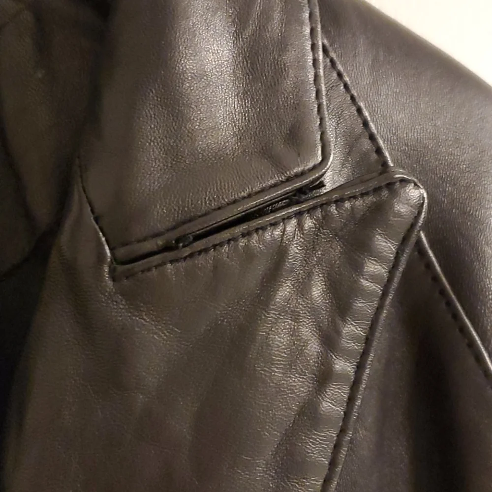 The Limited Vintage Genuine Black Leather Full Length Trenchcoat S